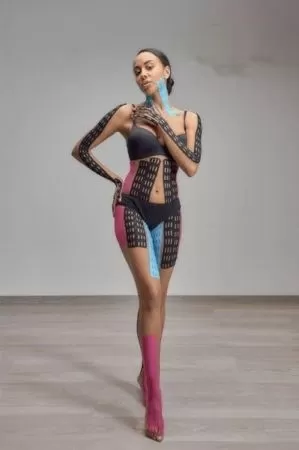 Кинезио тейп BBalance BBTape Lymph Tape перфорированный для тела (5см*5м) бежевый