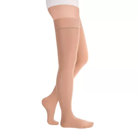 Чулки компрессионные SAVOY by Idealista SV-394W унисекс 1 класс компрессии с закрытым носком и гладкой резинкой на широкое бедро цвет карамель