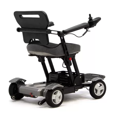 Кресло-коляска с электроприводом MET Compact Pro 4WS, артикул 20018, складная, с анатомическим сиденьем и системой подруливания задних колес