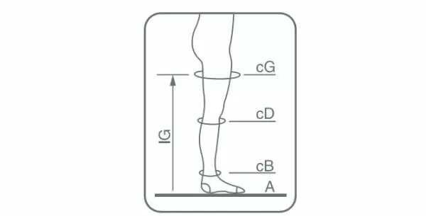 Чулки компрессионные Ergoforma 221 женские 2 класс компрессии с закрытым носком и кружевной резинкой полупрозрачные телесные 