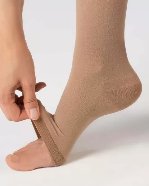 Чулки компрессионные OFA BAMBERG Classic унисекс 2 класс компрессии с открытым носком и гладкой резинкой цвет бежевый 