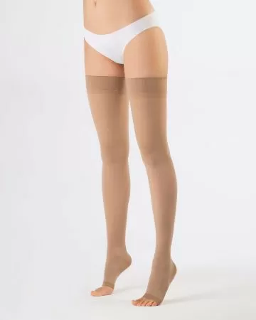 Чулки компрессионные OFA BAMBERG Classic унисекс 2 класс компрессии с открытым носком и гладкой резинкой цвет бежевый 