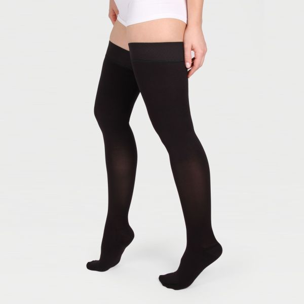 Чулки компрессионные IDEALISTA ID-300 унисекс 1 класс компрессии с закрытым носком и гладкой резинкой цвет черный 