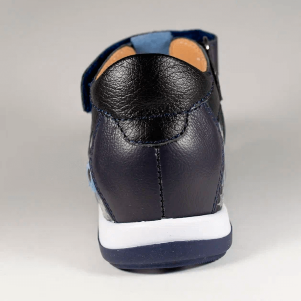 Сандалии ортопедические детские TWIKI TW-234-2 кожаные с закрытым носом цвет синий комбинированный 