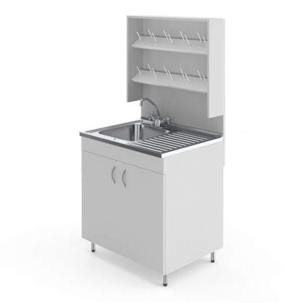 Стол лабораторный с мойкой и сушилкой НВ-800 МО (800×600×1650)